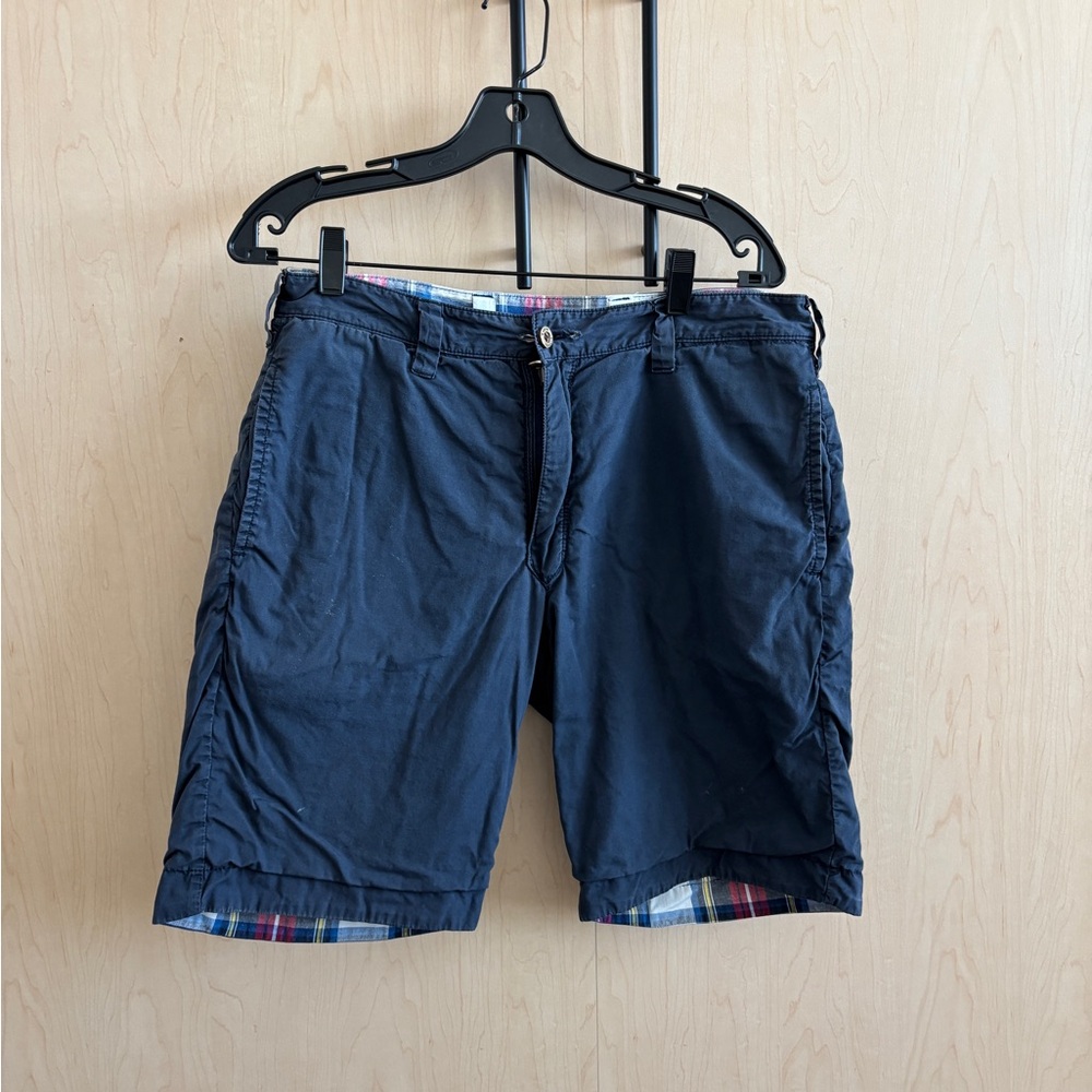 Tailor Vintage Navy Blue/Plaid Reversible Men's Shorts